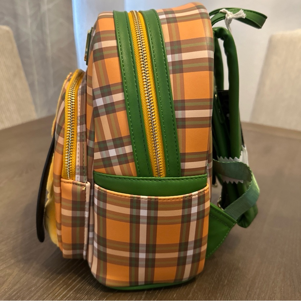 NWT Disney Loungefly Pluto 95th Anniversary Plaid Backpack Moveable Ears Fuzzy - Picture 8 of 10